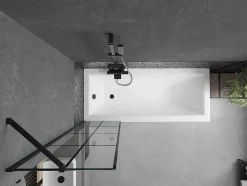 Silla Pare-baignoire fixe, 50x150 cm, Noir
