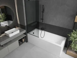 Silla Pare-baignoire fixe, 70x150 cm, Noir