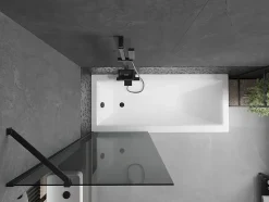 Silla Pare-baignoire fixe, 70x150 cm, Noir