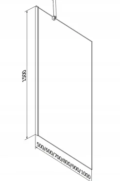 Silla Pare-baignoire fixe, 50x150 cm, Chromé