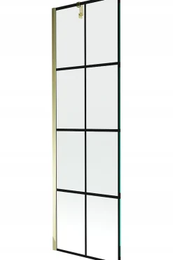 Silla Pare-baignoire fixe, 60x150 cm, Doré