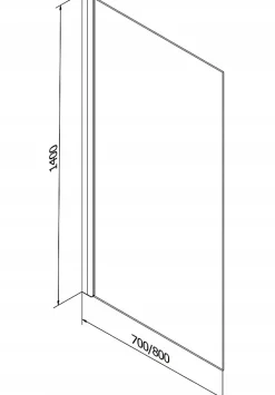 Silla Pare-baignoire fixe, 80x140 cm, Noir