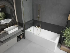 Silla Pare-baignoire fixe, 60x150 cm, Doré