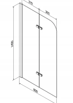 Silla Pare-baignoire fixe, 80x140 cm, Doré