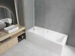 Silla Pare-baignoire fixe, 80x140 cm, Doré