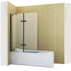 Silla Pare-baignoire GARETT, fixe, 120x150 cm, Noir