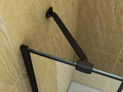 Silla Pare-baignoire MADISON+, fixe, 80x140 cm, Noir