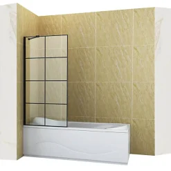 Silla Pare-baignoire MADISON+, fixe, 60x140 cm, Noir