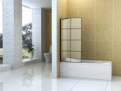 Silla Pare-baignoire MADISON+, fixe, 60x140 cm, Noir