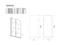 Silla Pare-baignoire MARION, pivotant, 80x140 CM, Chromé