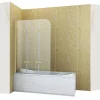 Silla Pare-baignoire MARION, pivotant, 120x140 CM, Doré brossé