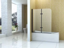 Silla Pare-baignoire MARION, pivotant, 120x140 CM, Noir
