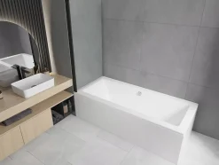 Silla Pare-baignoire pivotant, 70x140 cm, Noir