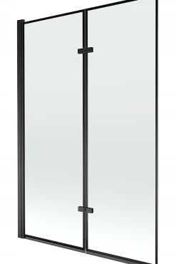 Silla Pare-baignoire pivotant, 120x150 cm, Noir
