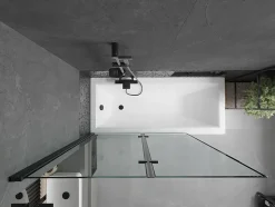Silla Pare-baignoire pivotant, 120x150 cm, Noir