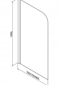 Silla Pare-baignoire pivotant 70x140 cm, Noir