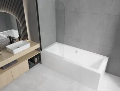 Silla Pare-baignoire pivotant 70x140 cm, Noir