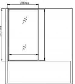 Silla Pare-baignoire pivotant, 70x140 cm, Noir