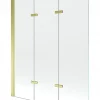 Silla Pare-baignoire pivotant, 120x140 cm, Doré