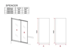 Silla Pare-baignoire SPENCER, rabattable, 120x150 CM, Chromé
