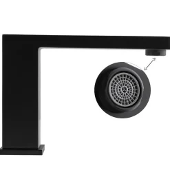 Silla Robinet De Baignoire en Laiton sur plage 3 trous, Noir mat