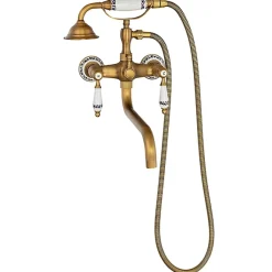SILLA Robinet De Baignoire en Laiton retro, mural, ancien doré