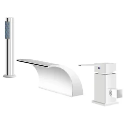 Silla Robinet De Baignoire en Laiton sur plage 3 trous, Chrome