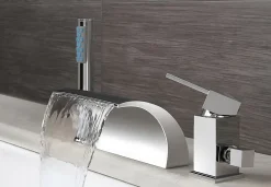 Silla Robinet De Baignoire en Laiton sur plage 3 trous, Chrome