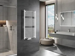 Silla Sèche-serviettes eau chaude 617W 120x60x3cm, Blanc