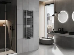 Silla Sèche-serviettes eau chaude 465W 120x40x3cm, Noir