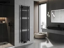 Silla Sèche-serviettes eau chaude 820W 180x50x5,2cm, Noir