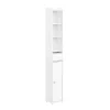 SoBuy Colonne de Salle de Bain avec Porte et Tiroir Résistant à l'Humidité Blanc