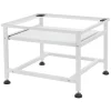 Socle de machine à laver avec étagère extensible base sèche-linge en acier blanc