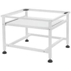 Socle de machine à laver avec étagère extensible base sèche-linge en acier blanc