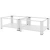 Socle machine à laver double avec étagère base sèche-linge blanc 150 kg/support