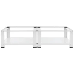 Socle machine à laver double avec étagère base sèche-linge blanc 150 kg/support
