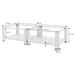 Socle machine à laver double avec étagère base sèche-linge blanc 150 kg/support
