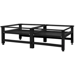 Socle machine à laver double avec étagère base sèche-linge noir 150 kg/support