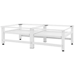 Socle machine à laver double avec étagère base sèche-linge blanc 150 kg/support