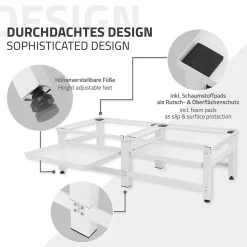 Socle machine à laver double avec étagère base sèche-linge blanc 150 kg/support