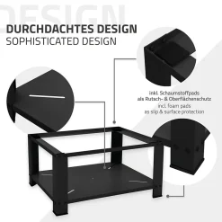 Socle pour machine à laver en acier noir accessoire avec étagère 63x54x32 cm