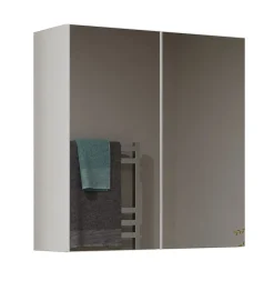 SOFYA - Armoire de toilette murale 2 portes - Meuble Salle de bain avec miroir - 60x22x60 cm - Rangement
