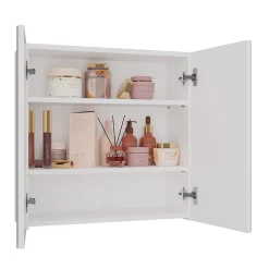 SOFYA - Armoire de toilette murale 2 portes - Meuble Salle de bain avec miroir - 60x22x60 cm - Rangement