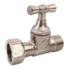 Somatherm For You - Robinet d'arrêt droit pour WC - 3/8 - Tête à clapet - Laiton nickelé