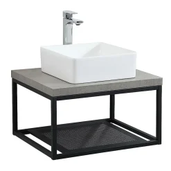Structure métallique noir mat à suspendre - pour plan de toilette - 60 cm WILL
