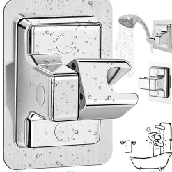 Support de douche étanche à angle réglable, sans perçage (argent)