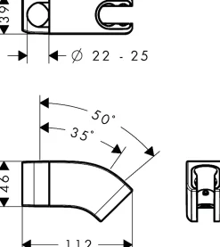 Support de douchette chromé Hansgrohe
