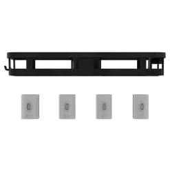 Support douchette/étagère pour barre de douche, noir, GoodHome