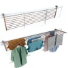 Support linge pliable 2 positions corten 202x63x8 cm Foxydry Duo