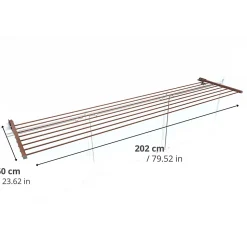 Support linge pliable 2 positions corten 202x63x8 cm Foxydry Duo